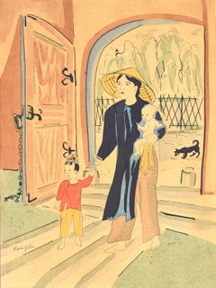 Back Home - Lithographie d'origine de L.T. Foujita - 1928