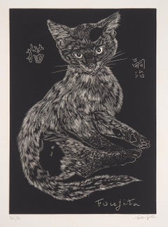 Antique Cat - Original woodcut, Handsigned and Numbered /160 - Buisson #27-03