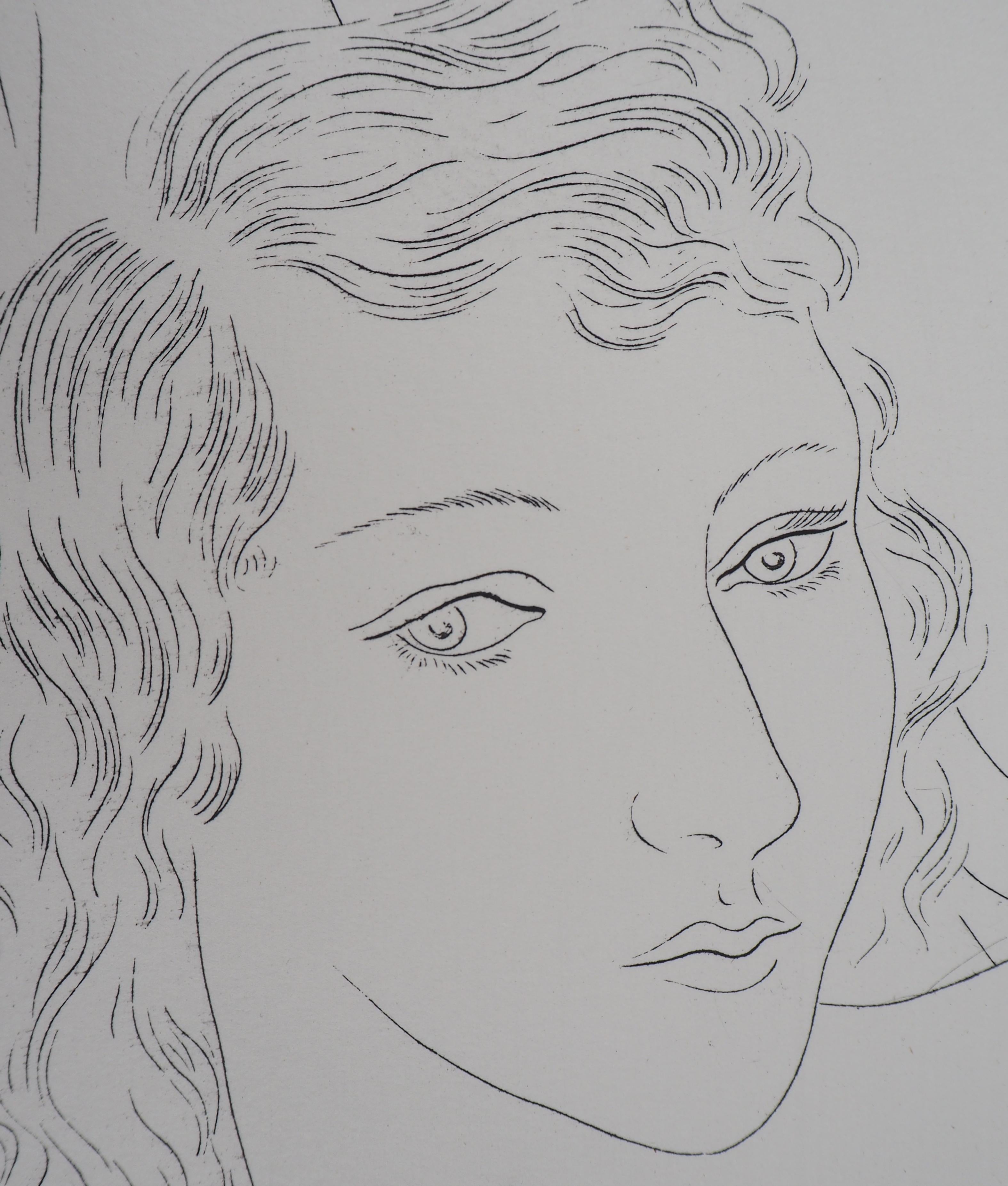Isabey : Woman with Perfume Bottle - Original etching (Buisson #28.74) For Sale 1