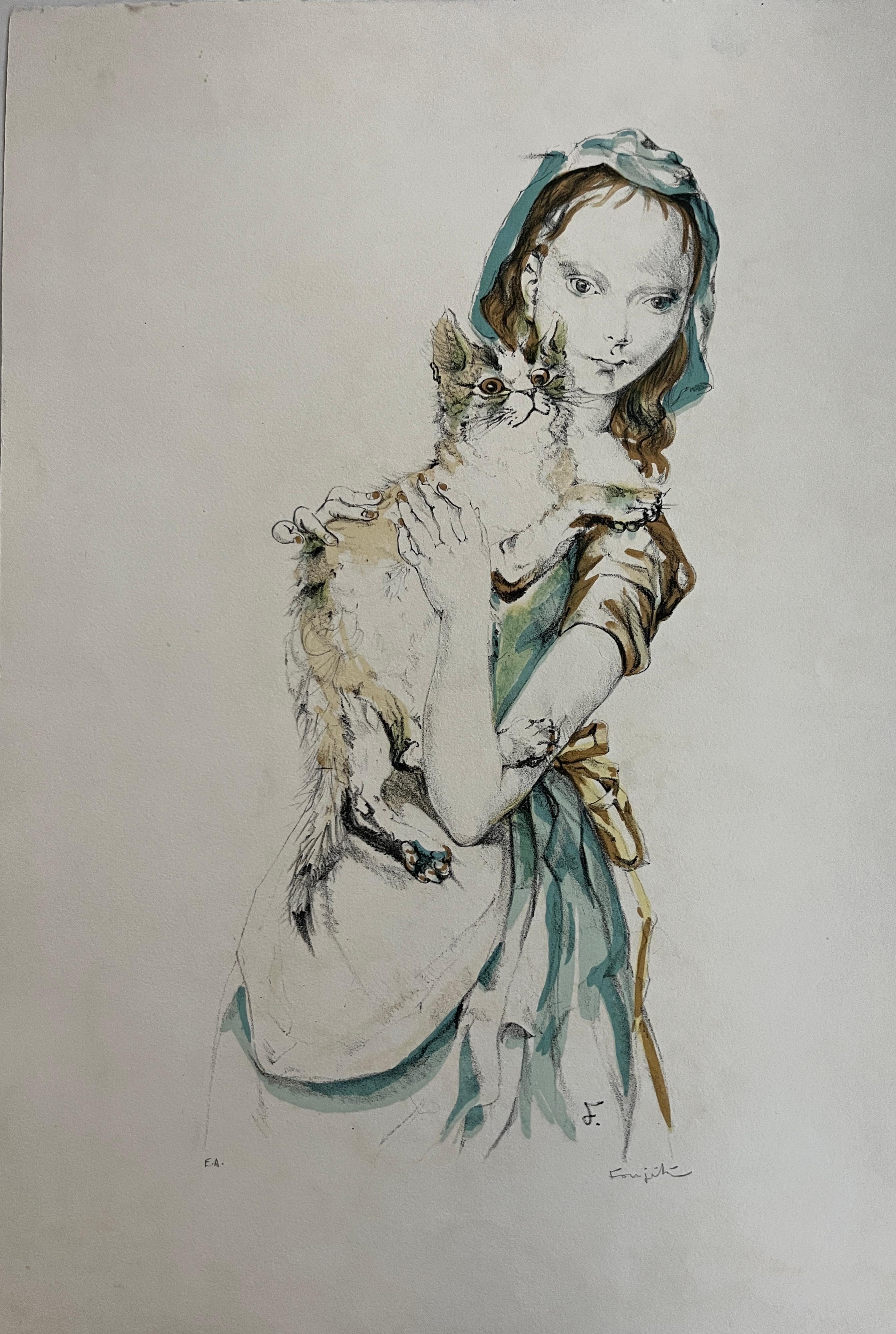 Jeune Fille au Chat