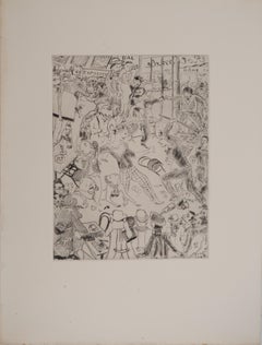 Paris : Das Café - Original-Radierung (Buisson #25-68)