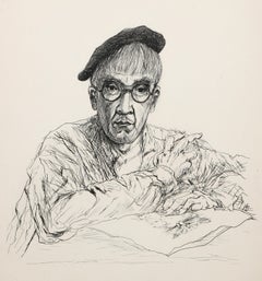 Self-Portrait, acquaforte moderna di Léonard Tsuguharu Foujita