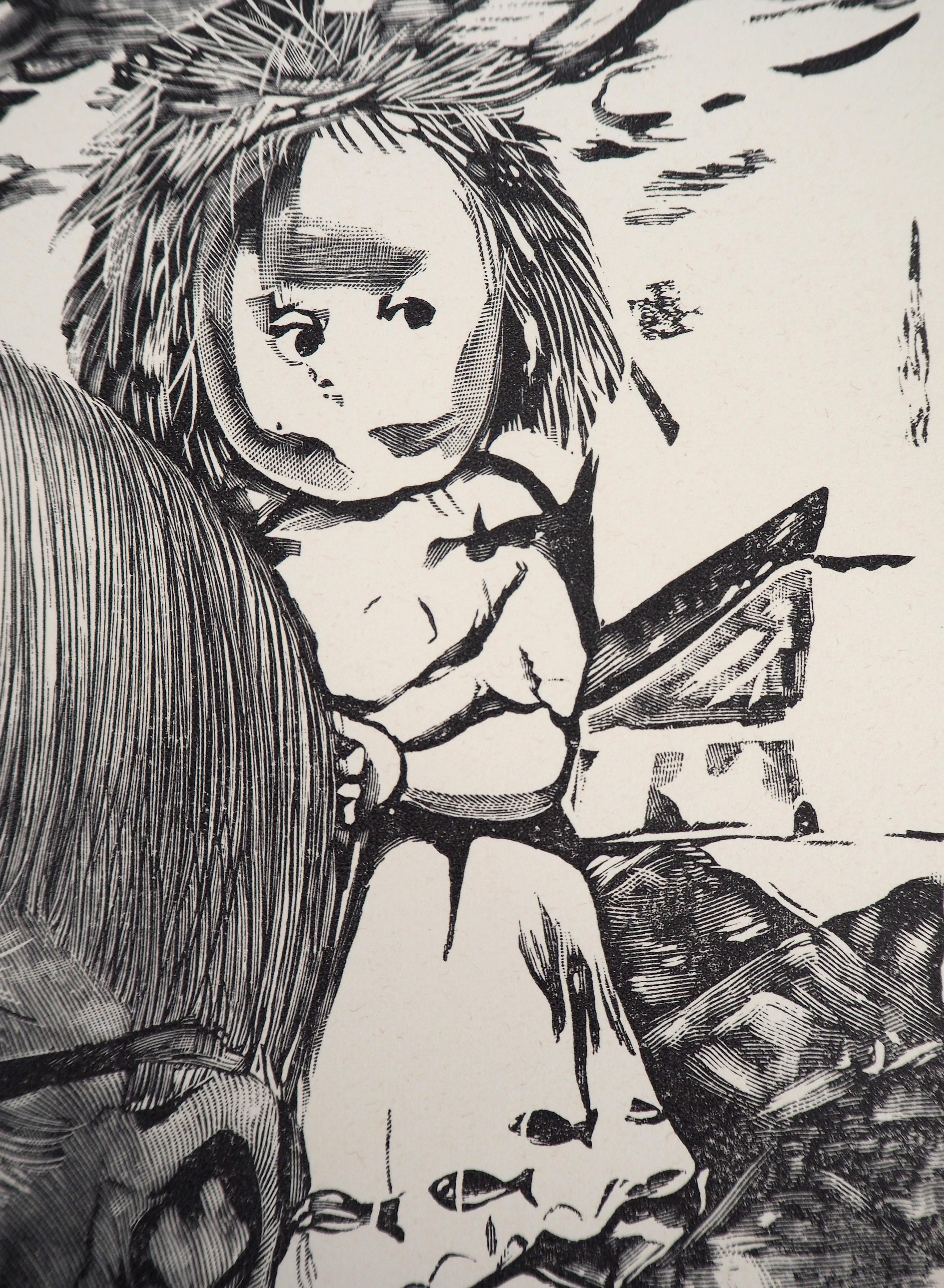 Leonard Tsuguharu FOUJITA
Self Portrait With Children, 1960

Original woodcut
On vellum 37 x 28 cm (c. 15 x 11 in)

REFERENCES : Catalogue Raisonne Sylvie Buisson #60.109

Excellent condition