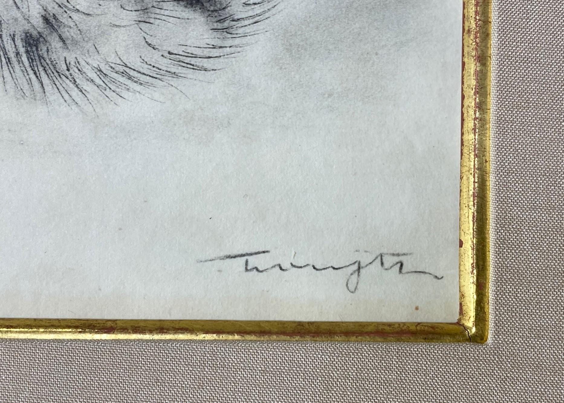 Léonard Tsuguharu Foujita Signed Collotype Print Azubah The Book of Cats 1929 4
