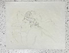 Léonard Tsuguharu Foujita Signed Original Erotic Portrait de Jeune Femme Drawing