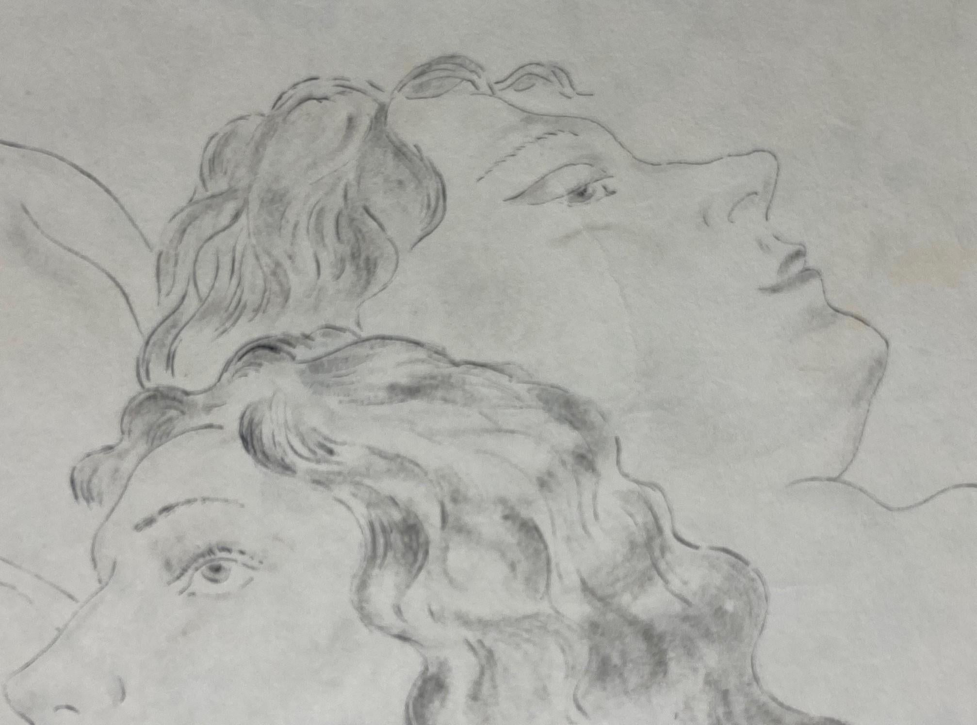 Léonard Tsuguharu Foujita Signed Original Erotic Portrait de Jeune Femme Drawing 3