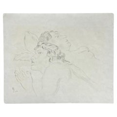 Léonard Tsuguharu Foujita Signed Original Erotic Portrait de Jeune Femme Drawing