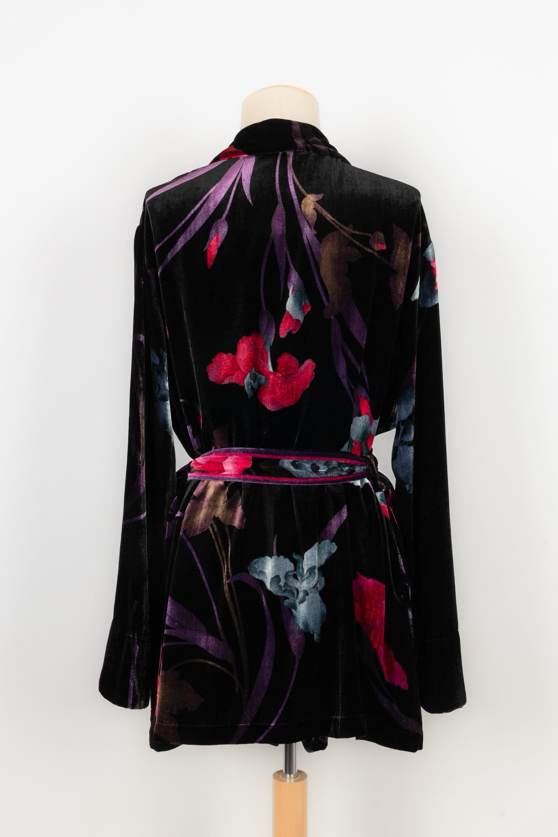 Veste kimono en velours Léonard Excellent état - En vente à SAINT-OUEN-SUR-SEINE, FR
