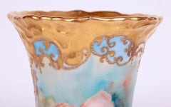 Leonard Vienna Art Nouveau Hand Painted Floral Porcelain Vase