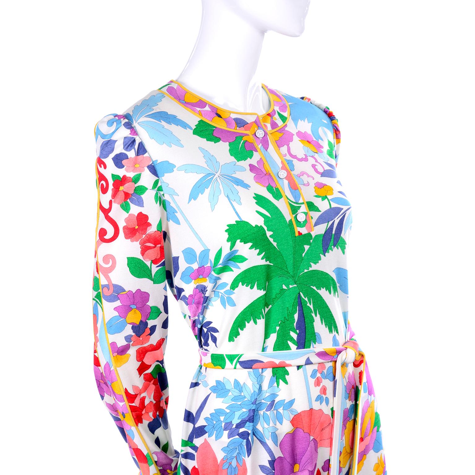 Leonard Vintage Dress in Tropical Floral Fish Elephant Print Silk Jersey 7