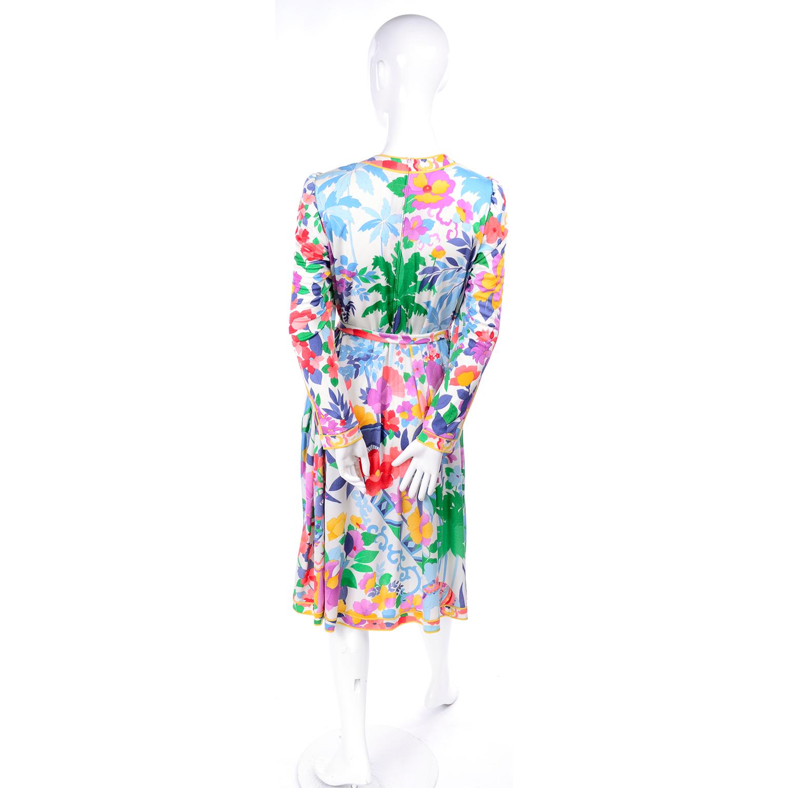 Women's Leonard Vintage Dress in Tropical Floral Fish Elephant Print Silk Jersey