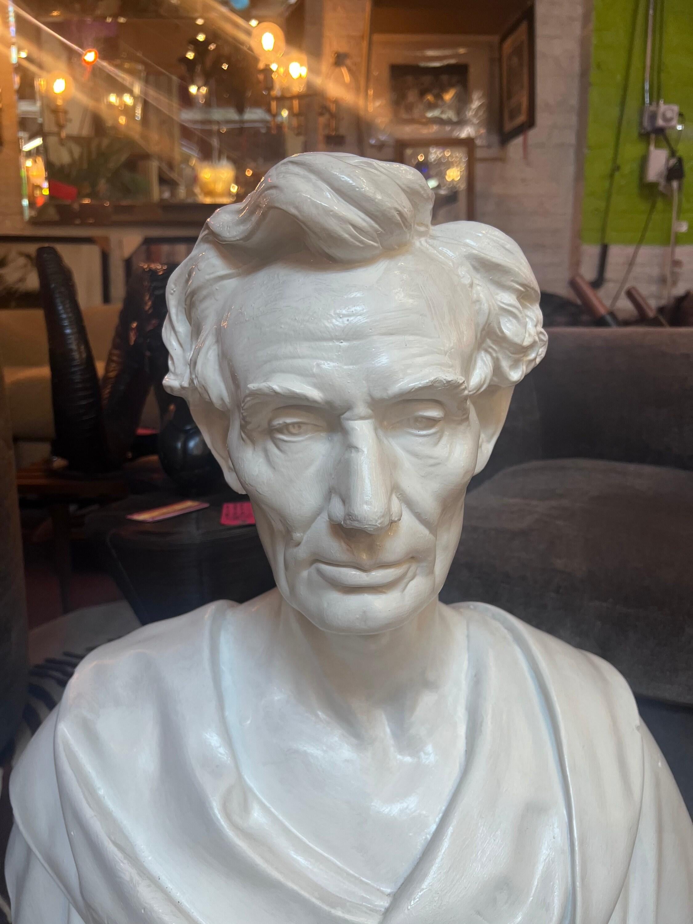 20th Century Leonard W. Volk Plaster Bust of Abraham Lincoln For Sale