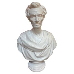 Used Leonard W. Volk Plaster Bust of Abraham Lincoln