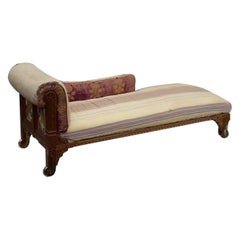 Antique Leonard William Collmann, an Exhibition Quality Gothic Revival Oak Chaise Lounge