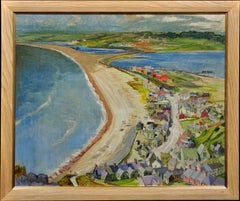 Chesil Beach, Harbor and Weymouth from the Isle of Portland, 1961. Dorset