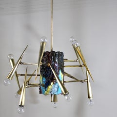 Lustre de sculpture italienne Leonardi Leoncillo, des années 1950 pour Lumi, Milano.