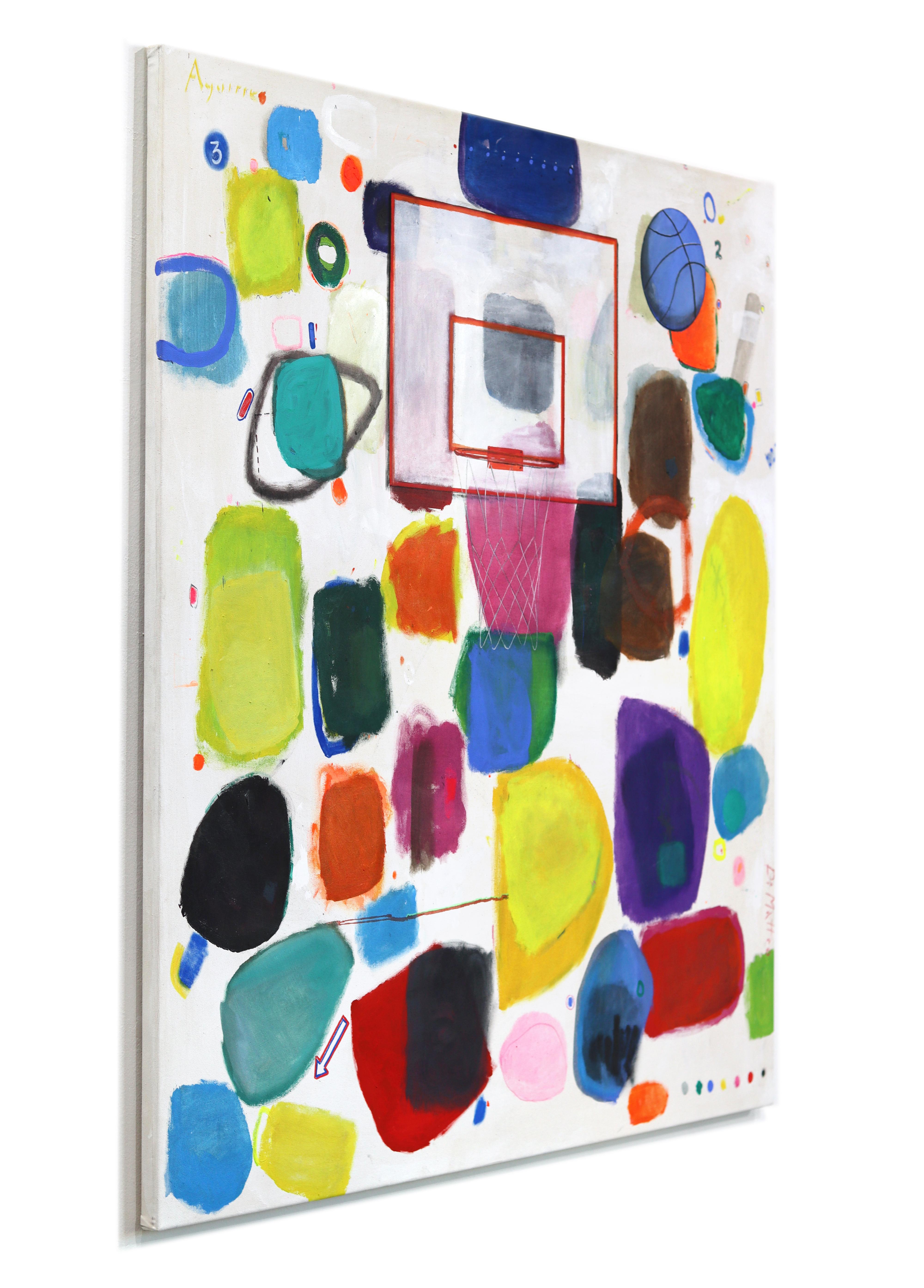 NBA 5 Play On - Abstract Expressive Color Drenched Basketball Inspired Painting For Sale 1