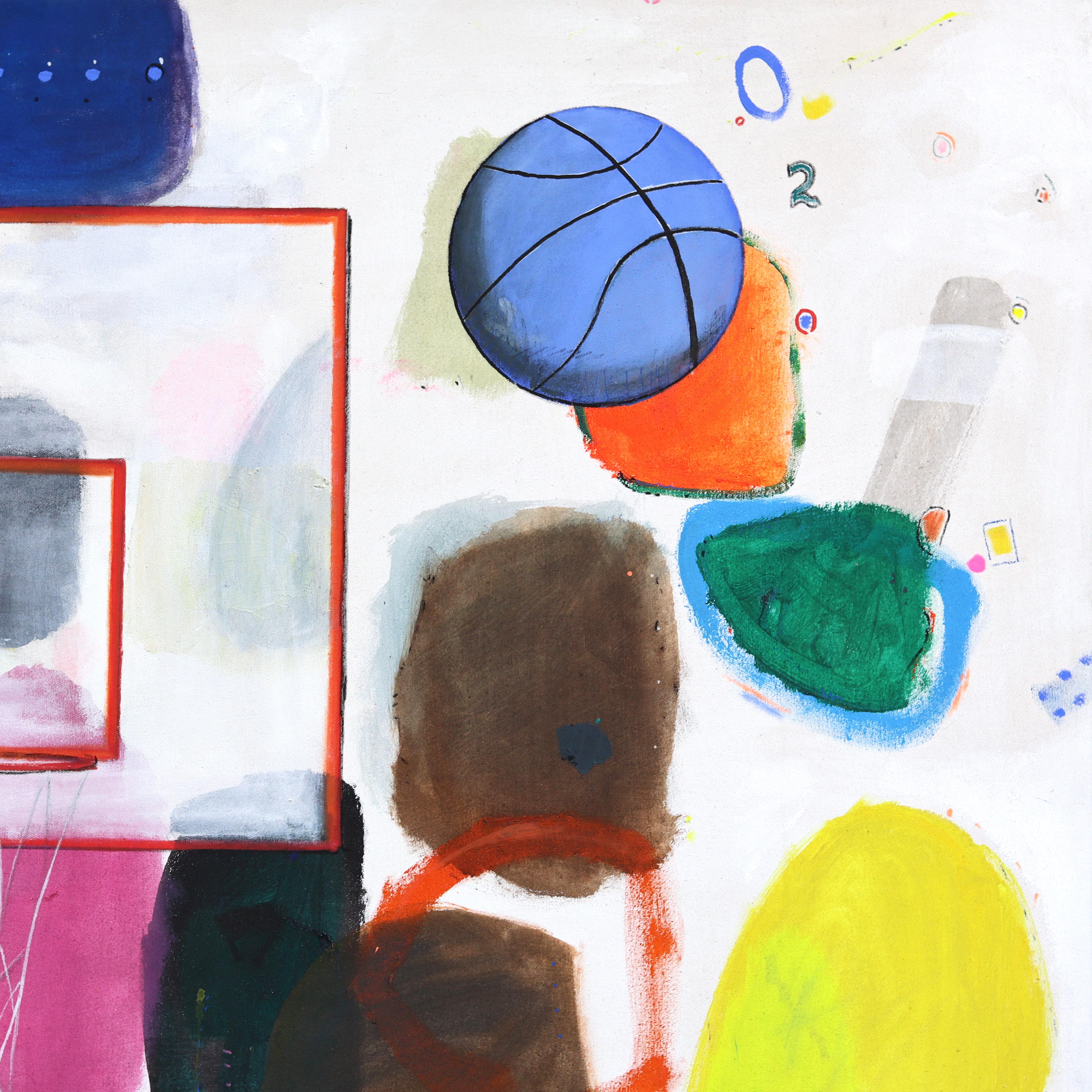 NBA 5 Play On - Abstract Expressive Color Drenched Basketball Inspired Painting For Sale 2