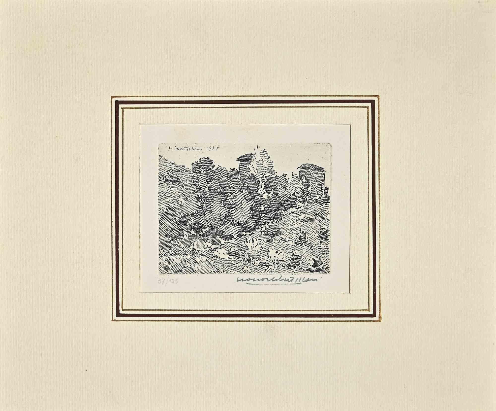 Bushes is an etching realized by Leonardo Castellani in 1957.

The etching is part of an edition of 125 specimens, numbered.

Hand-signed by the artist on the lower right corner.

Leonardo Castellani  was an artist and writer from the Marches who