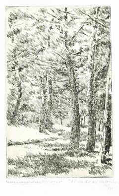 Pine Forest - Original Etching by Leonardo Castellani - 1970s