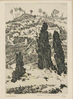 Springtime Trees - Etching by Leonardo Contilloni - 1951