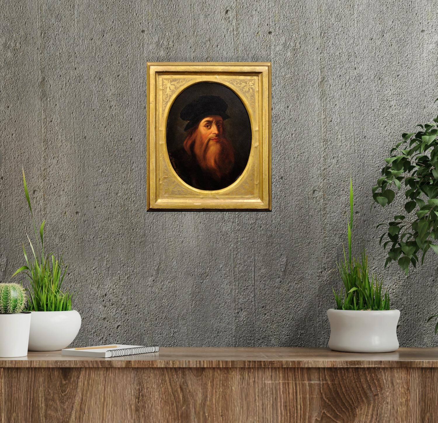 d'après Léonard de Vinci daté de 1863. Autoportrait. Galerie Uffizi à Florence. en vente 12