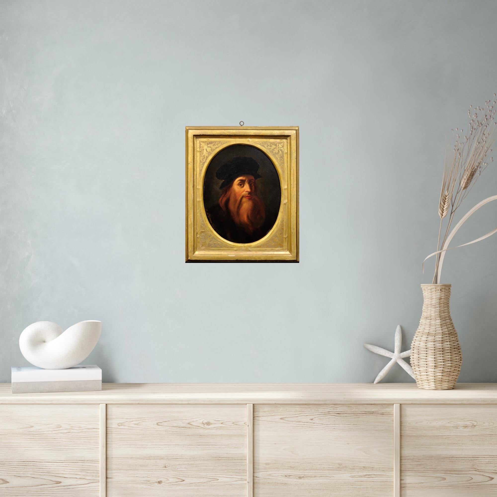 after Leonardo da Vinci dated 1863. Self Portrait. Uffizi Gallery in Florence. For Sale 2
