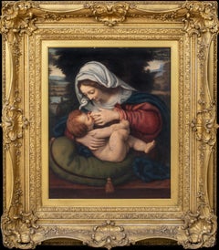 Antique Madonna & Child, 16th Century  follower of Leonardo da Vinci (1452-1519)