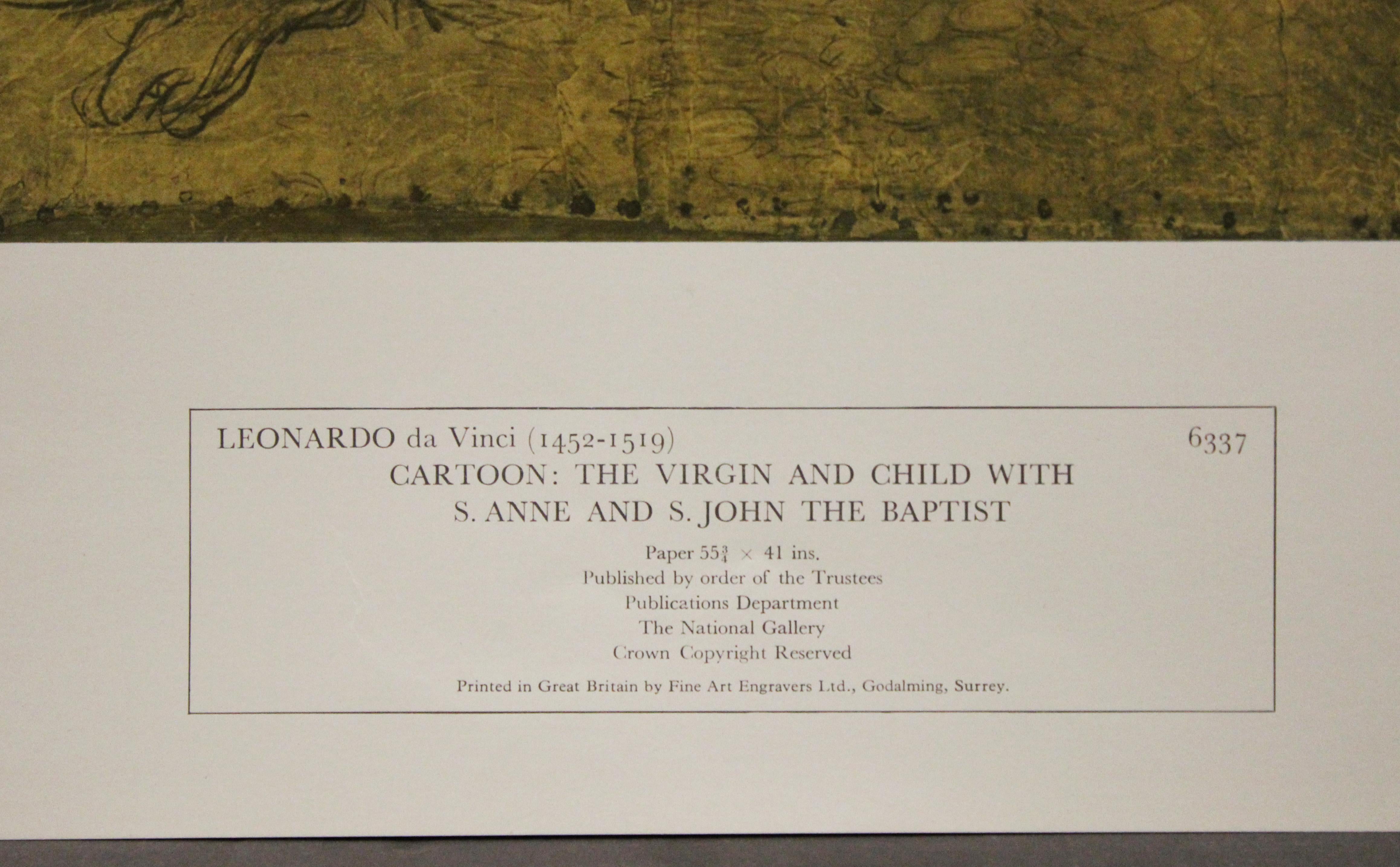 Cartoon: The Virgin and Child with S. Ann and S. John the Baptist-Poster.  - Print by Leonardo da Vinci