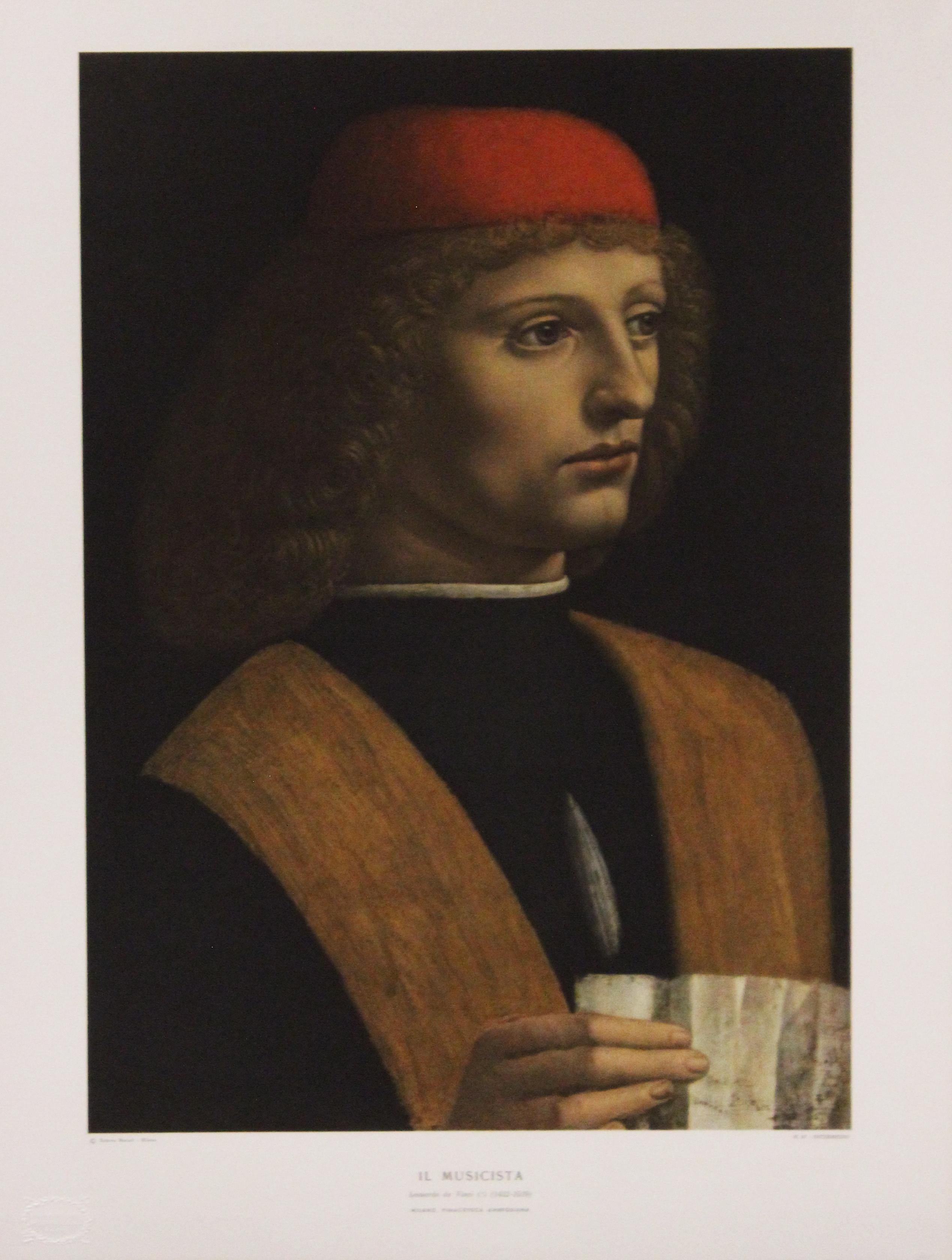 Leonardo da Vinci Portrait Print - Il Musicista-Poster. Printed in Italy by Roberto Hoesch, Milano.
