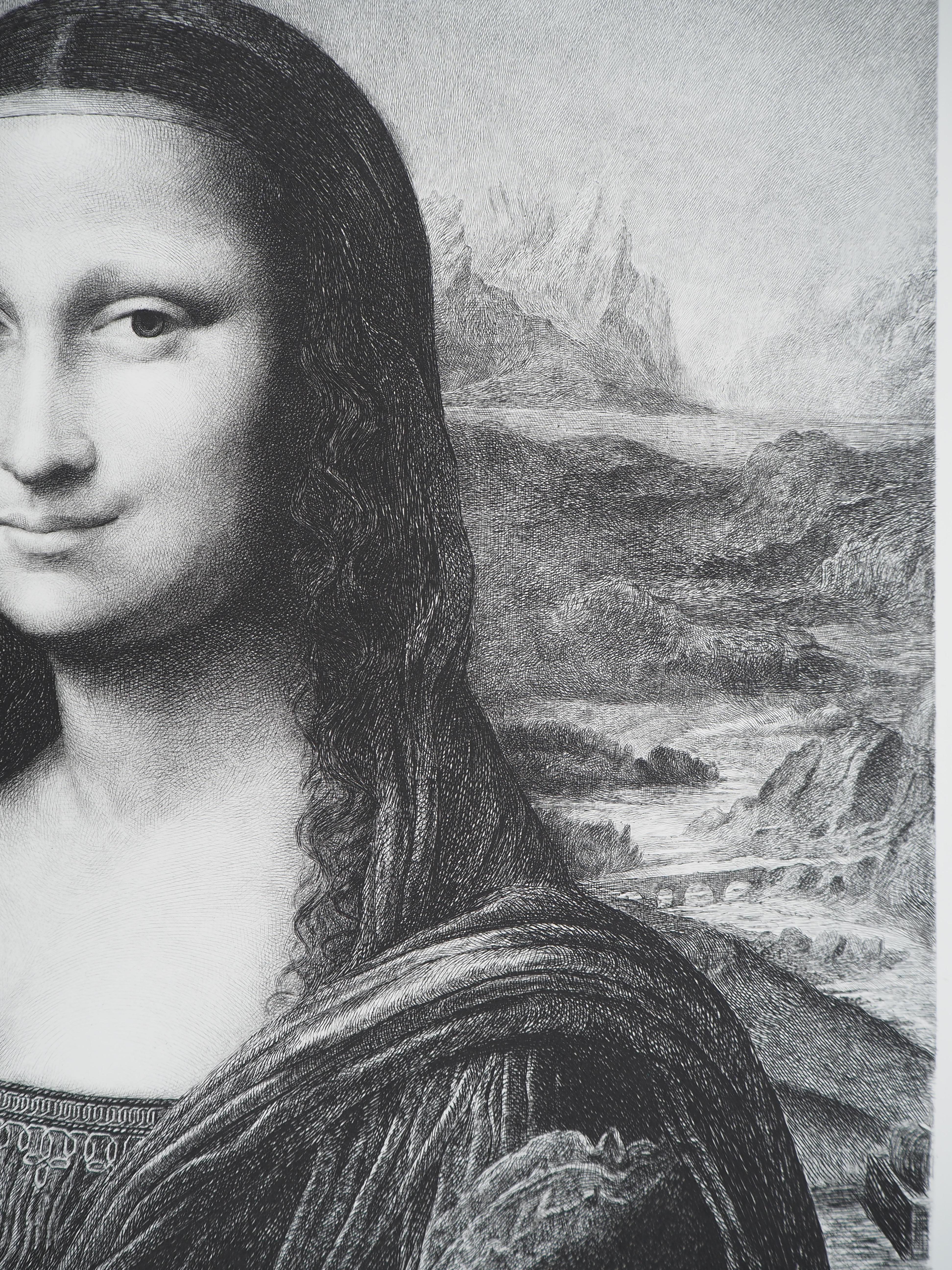 Mona Lisa - Grabado del Museo del Louvre en venta 5