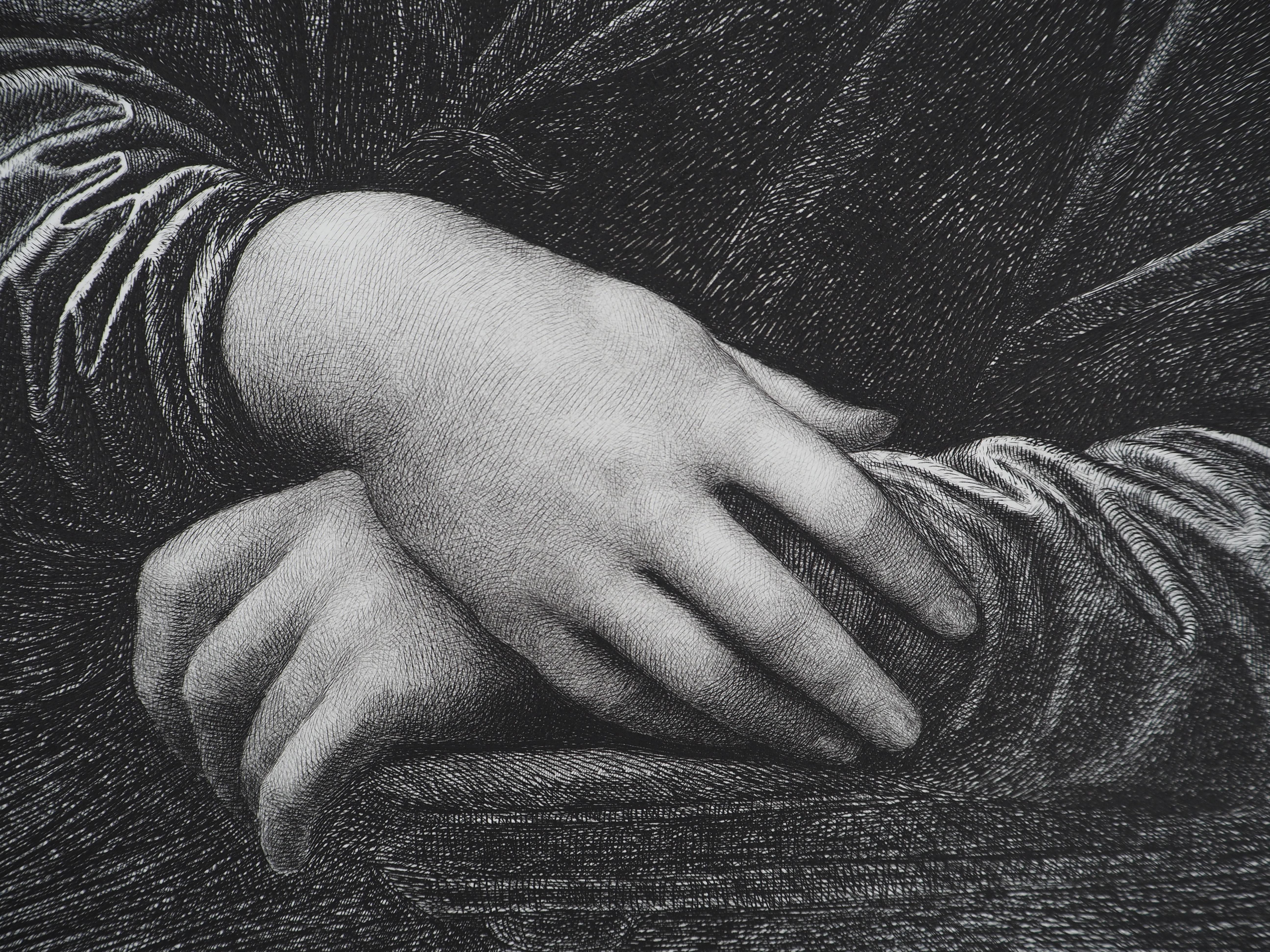 Mona Lisa - Grabado del Museo del Louvre en venta 10