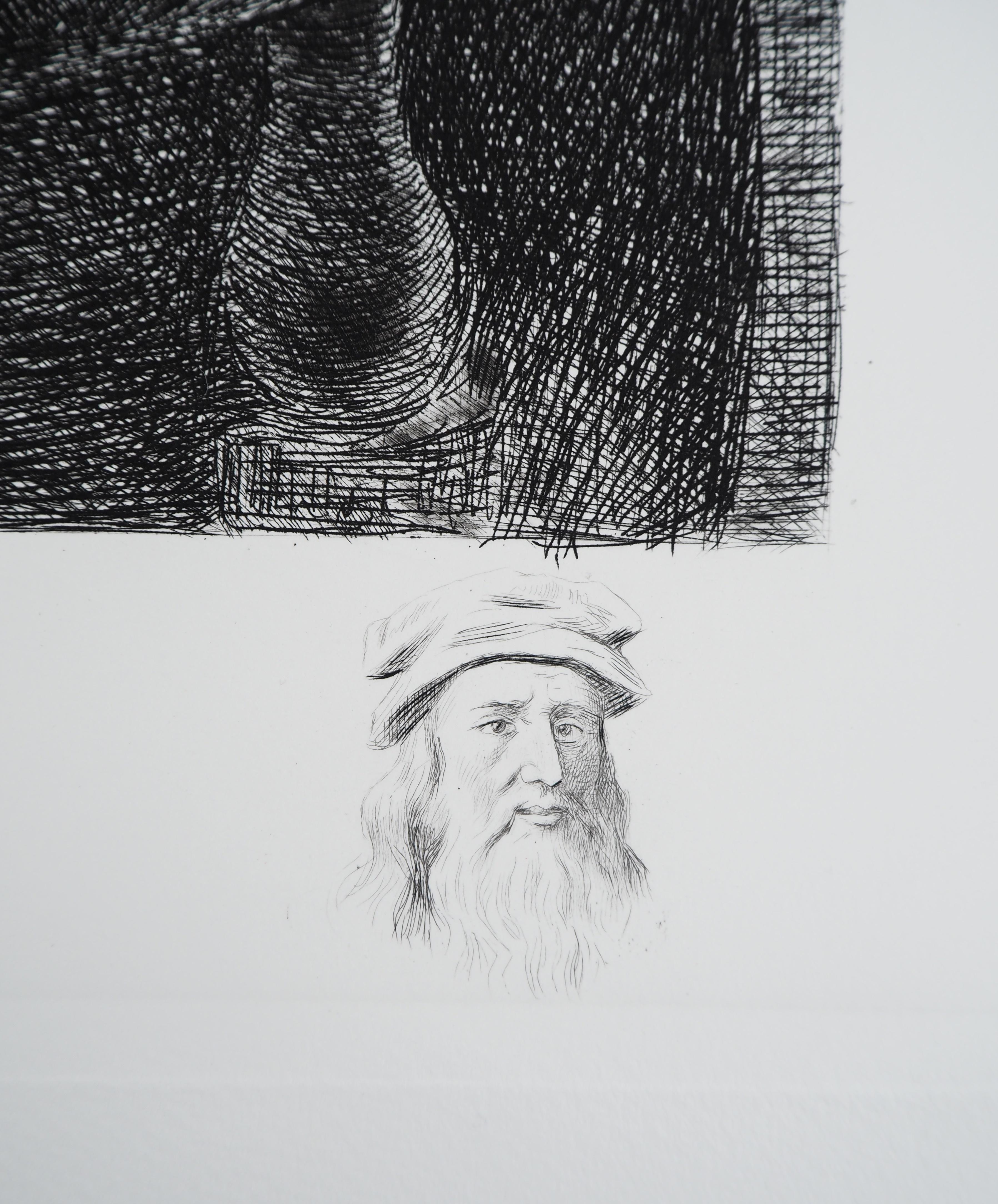 Mona Lisa - Grabado del Museo del Louvre - Print de Leonardo da Vinci