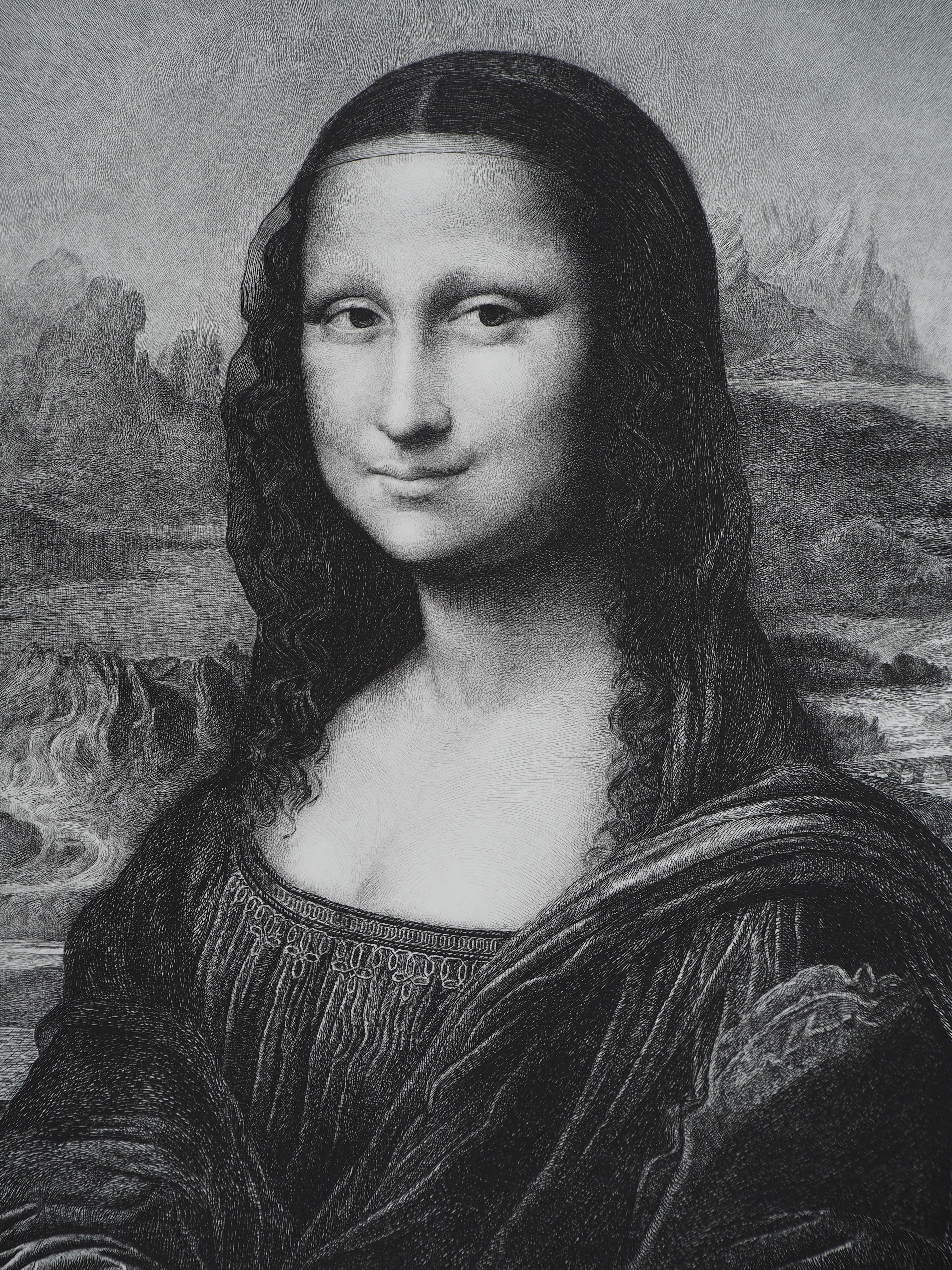 Mona Lisa - Grabado del Museo del Louvre en venta 1