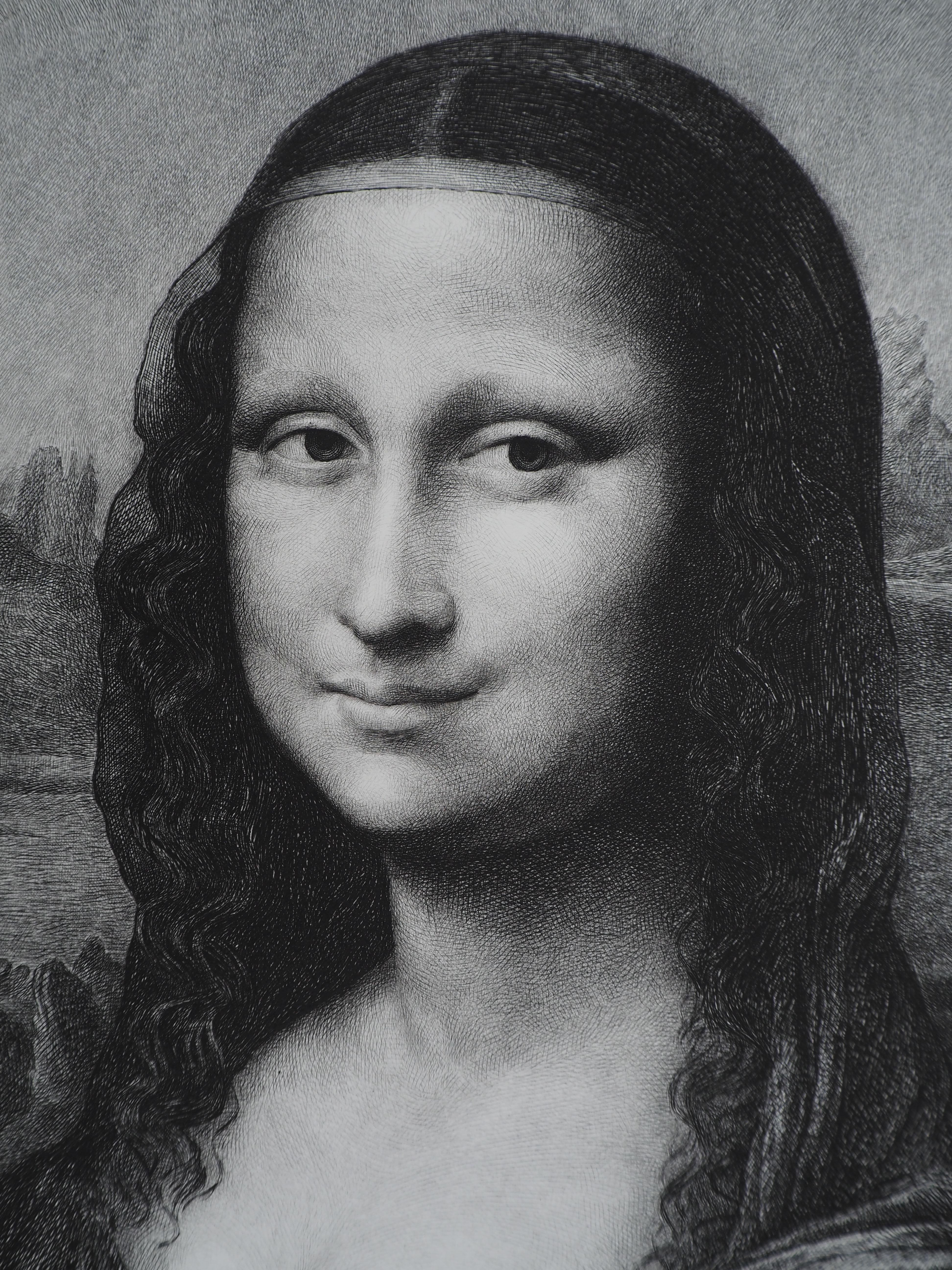 Mona Lisa - Grabado del Museo del Louvre en venta 2