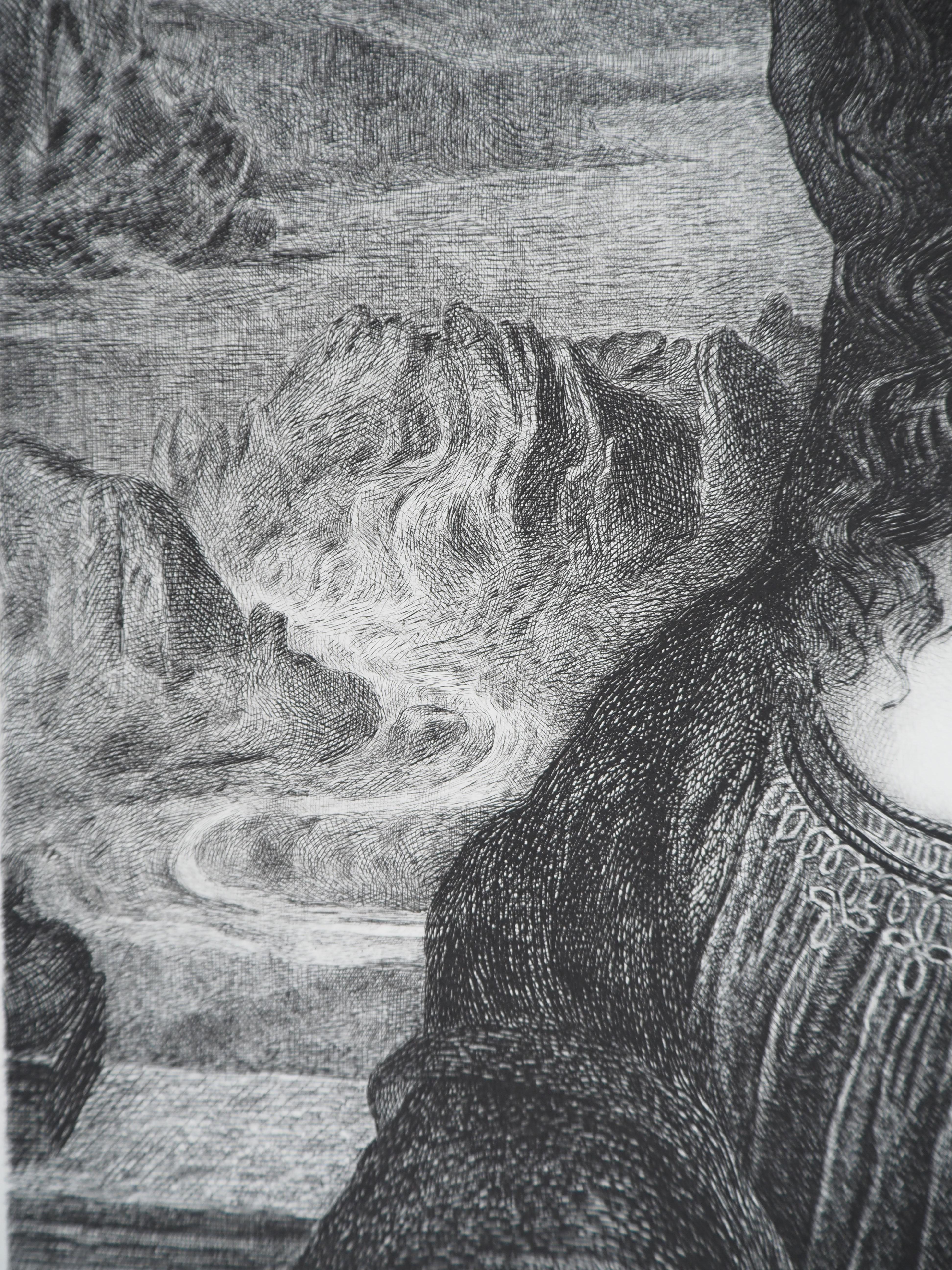 Mona Lisa - Grabado del Museo del Louvre en venta 4