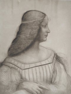 Portrait of Isabella d'Este - Etching from Louvre Museum