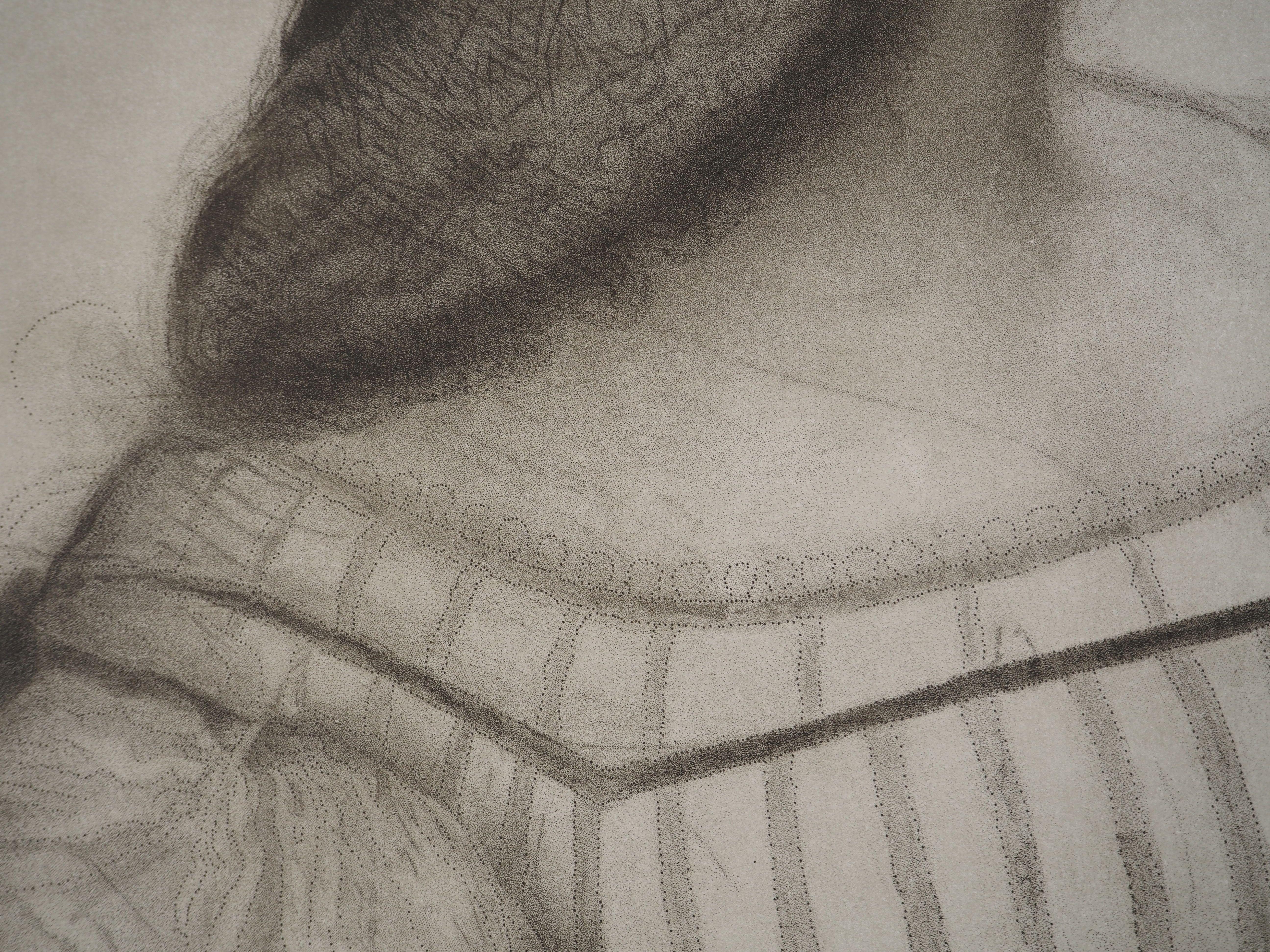 Leonardo DA VINCI
Portrait of Isabella d'Este

Etching
Not signed
On vellum 81 x 59 cm (c. 31.89 x 23.23 inch)

INFORMATION : Published by the Chalcographie du Louvre and authenticated by the studio's dry stamp. This copperplate by Alphonse Leroy