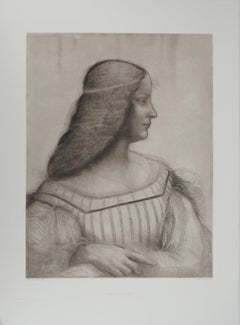 Retrato de Isabel de Este - Aguafuerte del Museo del Louvre