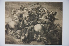 Leonardo da Vinci Battle of Anghiari - Engraving by Edelinck After Rubens, c1660