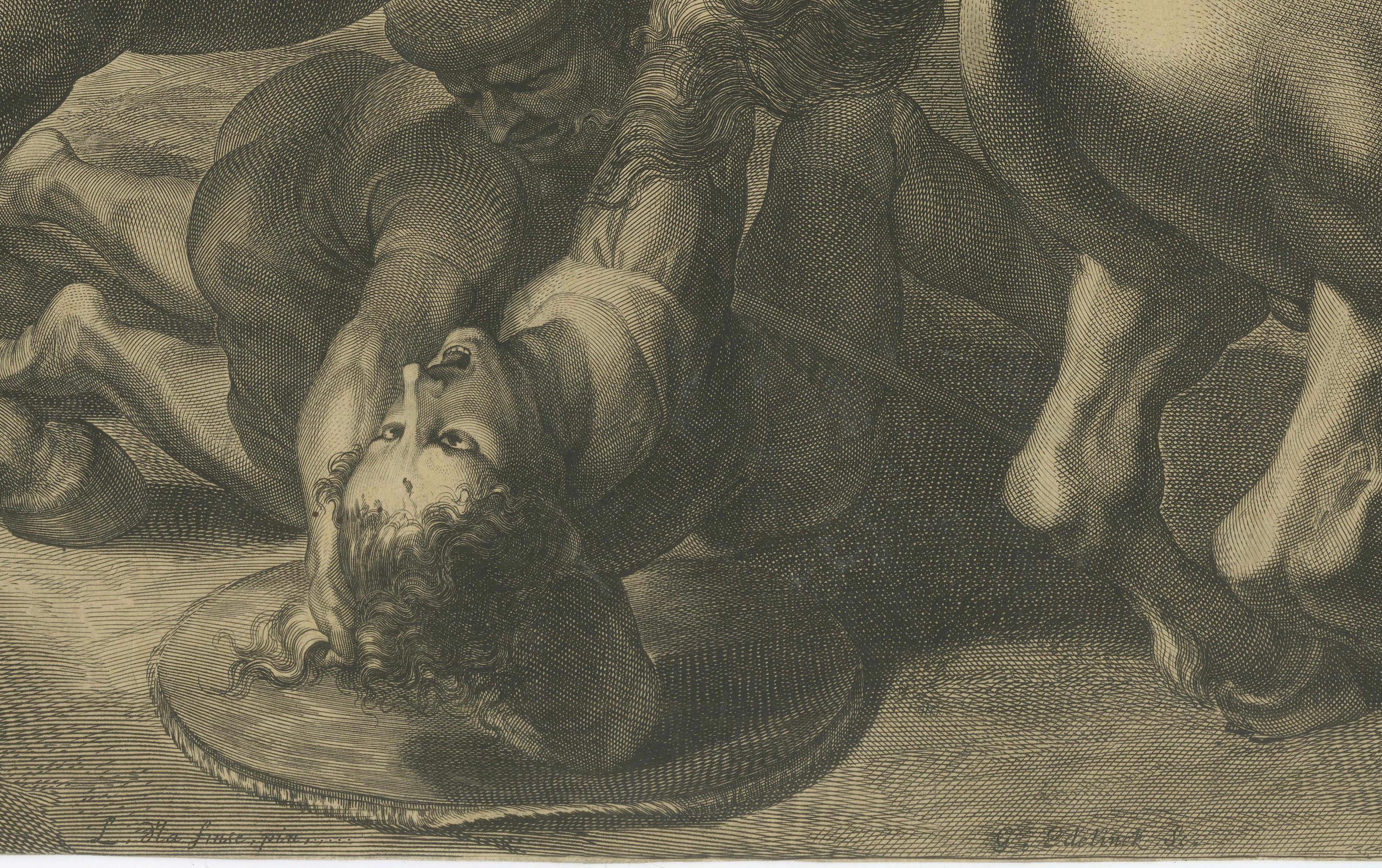Leonardo da Vinci Battle of Anghiari - Engraving by Edelinck After Rubens, c1660