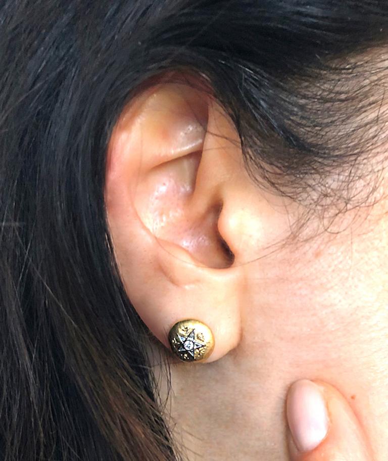 Brilliant Cut Diamond 18Kt Yellow Gold Stud Earrings