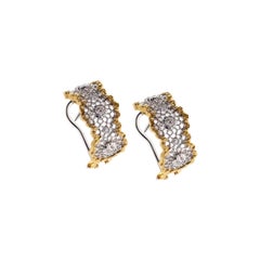 White and Yellow 18Kt Gold Leonardo da Vinci Cut Cecilia Diamond Earrings