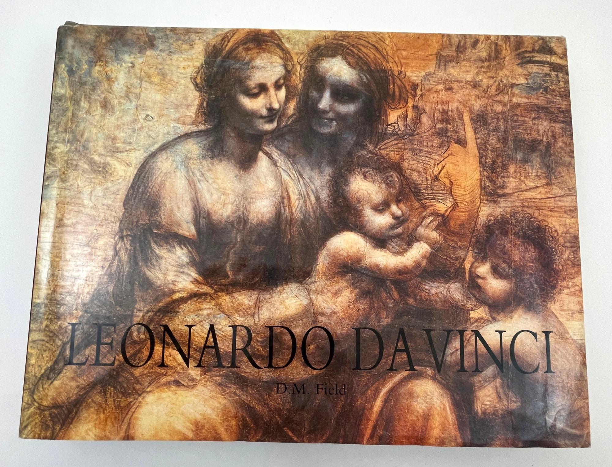Leonardo Da Vinci Hardcover Large Heavy Oblong Book by D. M. Field.
Profusely illustrated in color and b/w. 446pp; Index.
Field looks at Leonardo da Vinci as a painter, scientist and engineer. The text includes coverage of possibly the two most
