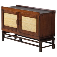 Leonardo Fiori for Isa Bergamo Cabinet in Stained Oak and Seagrass 