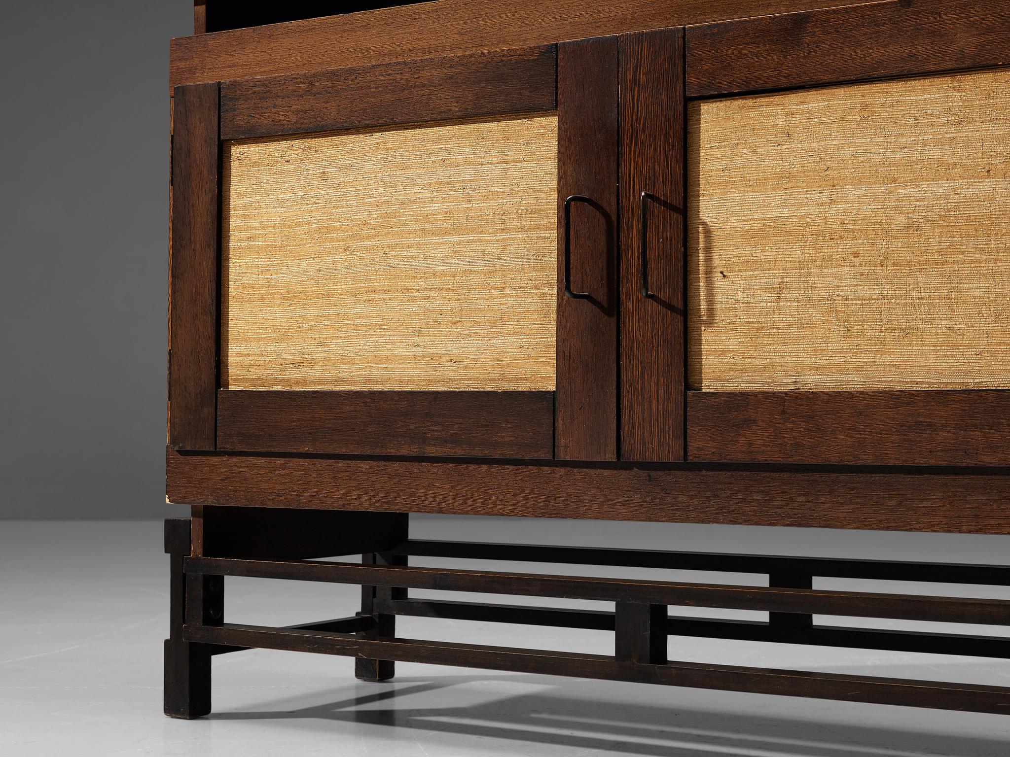 Mid-20th Century Leonardo Fiori for Isa Bergamo Cabinet in Stained Oak 