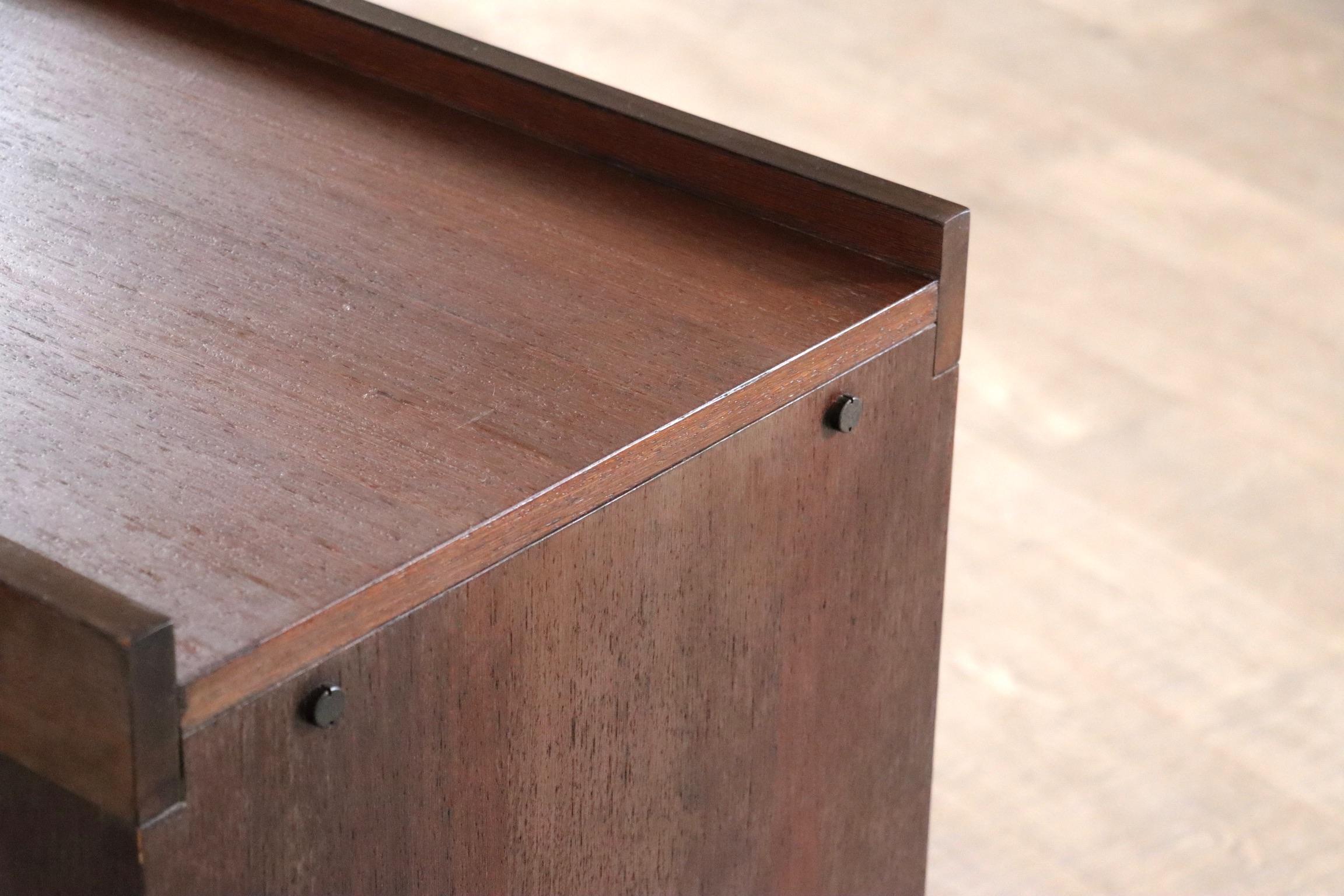 Leonardo Fiori for Isa Bergamo Sideboard in Wengé and Seagrass 1950s For Sale 5
