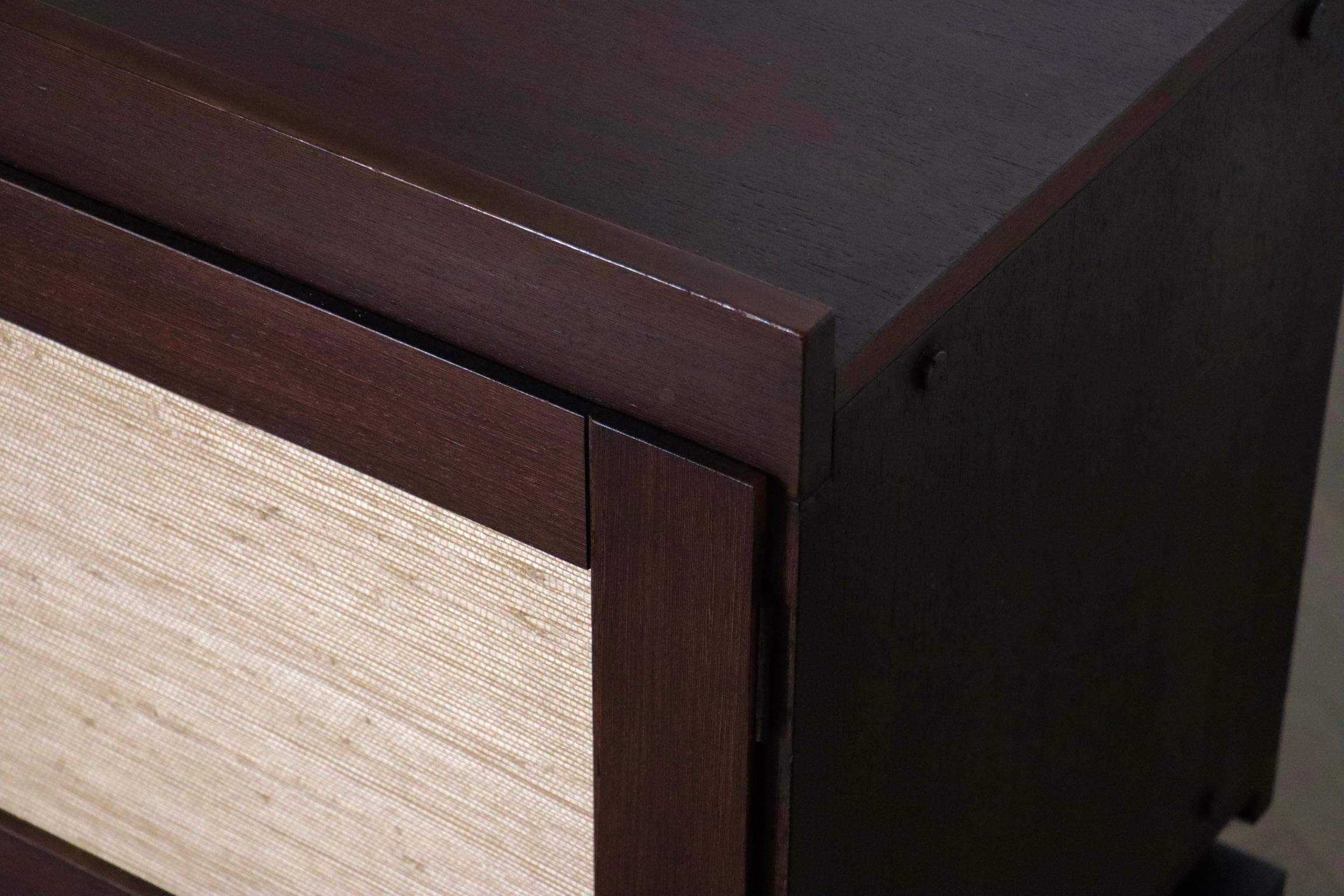 Leonardo Fiori for Isa Bergamo Sideboard in Wengé and Seagrass 1950s For Sale 10