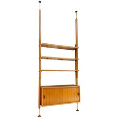 Leonardo Fiori for ISA Floor to Ceiling Teak Bookcase, Italy, 1950s