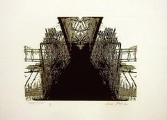 Leonardo Gotleyb, ¨Arqueologia urbana III¨, 2005, gravure sur bois, 27.6x39 in